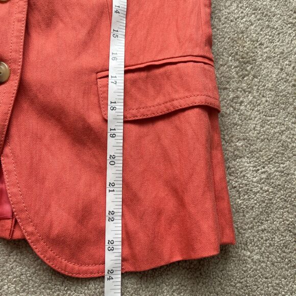 J Crew Schoolboy Blazer Womens 6 Coral Pink Orange Preppy Career Teacher Light - Picture 6 of 9